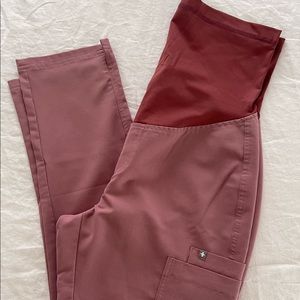 Figs Yola Maternity Scrub Pant - Mauve Size Small